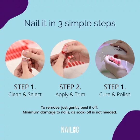 ⭐️nailog Semi Cured Gel Nail Strips Brown/Creamy White/Zebra Print-20 pcs⭐️ - Picture 7 of 9